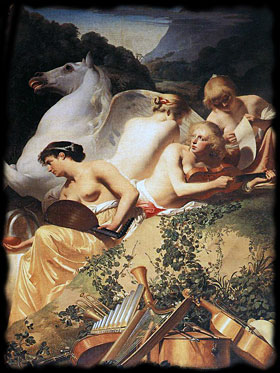 Everdingen: The Four Muses with Pegasus.