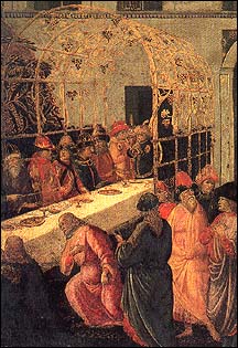 Jacopo del Sellaio. The Banquet of Ahasuerus. After 1490.