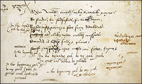 Manuscript image of Wyatt's 'What 'vaileth truth' from the Egerton MS