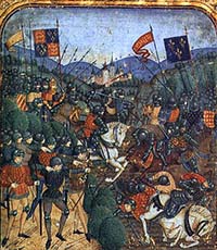 Battle of Agincourt from a 15th-century manuscript