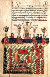 Manuscript Image, showing the King and Parliament