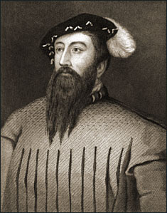 Engraved portrait of Sir Peter Carew