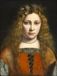 Portrait of a Young Girl Crowned with Flowers by Giovanni Antonio Boltraffio, c.1495-1500.