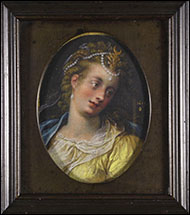 The Goddess Diana, miniature by Isaac Oliver, 1615. Victoria and Albert Museum.