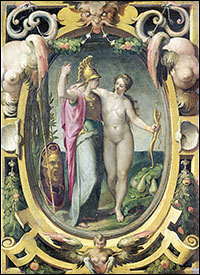 Venus and Minerva, Pellegrino Tibaldi (circle of), c1590-1620. Rijksmuseum.
