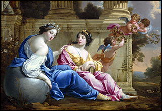 The Muses Urania and Calliope, c. 1634, by Simon Vouet