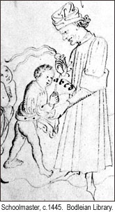 Woodcut of a Schoolmaster, c.1445