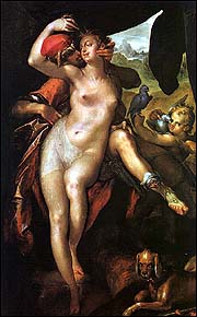 Bartholomeus Spranger (1546-1611).  Venus and Adonis.